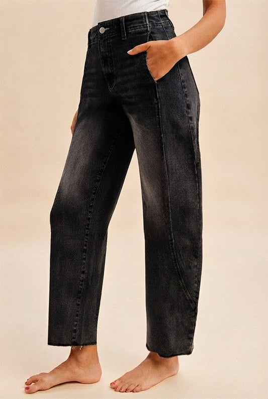 Anniewear - Comfy Tummy Control Stretch Barrel Leg Jeans