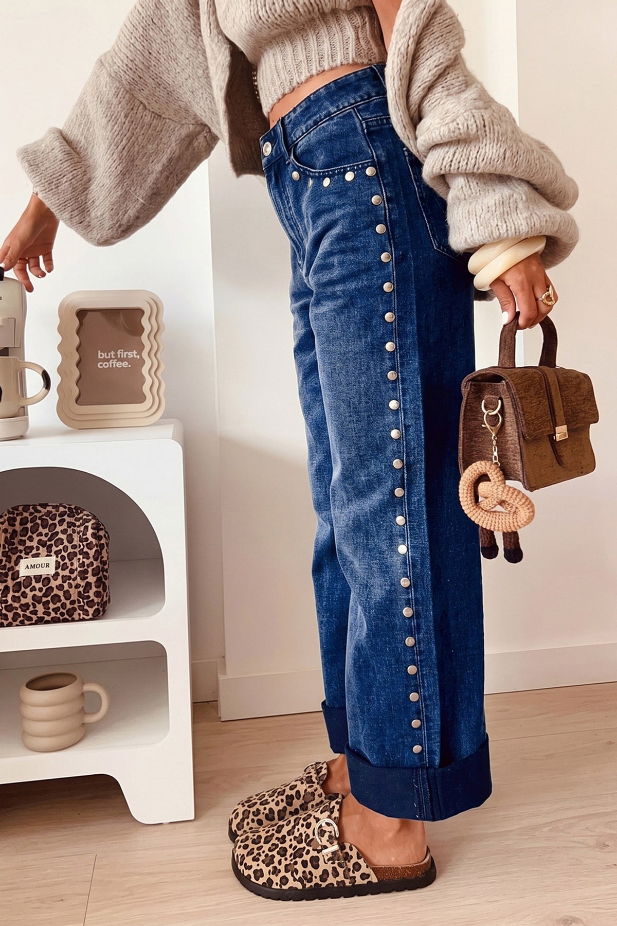 The Perfect Studded Navy Jeans