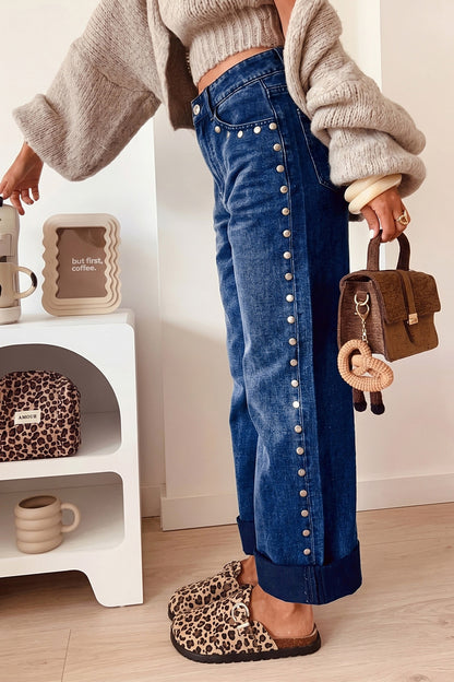 The Perfect Studded Navy Jeans