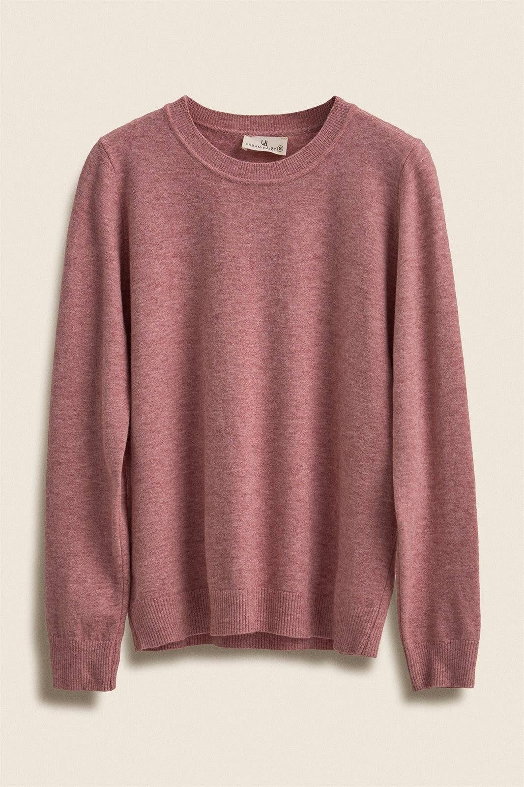 Urban Daizy - Soft Viscose Blend Crewneck Knit Pullover