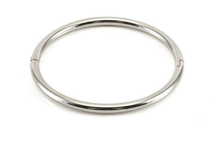 Introducing the Mio Queena Multi-style 18K Gold-plated Stainless Steel Bangle—a stylish hinged bracelet by Mio Queena, beautifully displayed against a white background. This elegant piece makes the perfect jewelry gift.