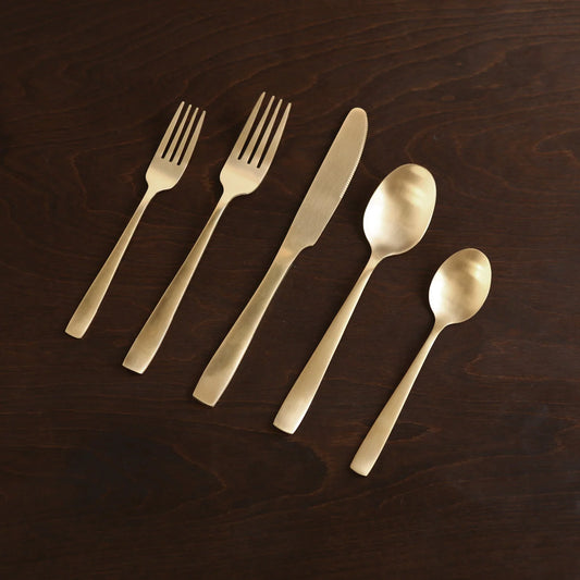 Beatriz Ball VIDA Charlotte Stainless Flatware in Brushed Champagne Gold