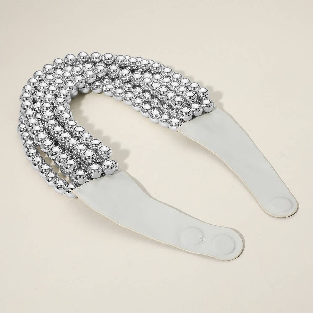 Sensibling Corp. - Chunky Acrylic Bead Layered Faux Leather Magnetic Necklace