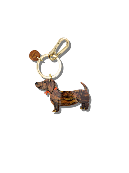 Solar Eclipse - Hand-painted Dachshund Dog Bag Charm + Keychain