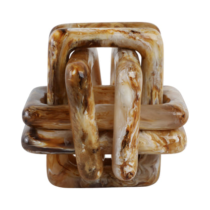 Sagebrook Home - Resin Marbled Knot Decorative Sculpture - Tan, 6 in.