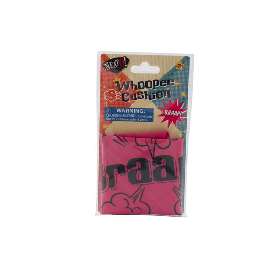 Single Toysmith Neato! Whoopee Cushion in pink with 'BRAAP' text in retail packaging