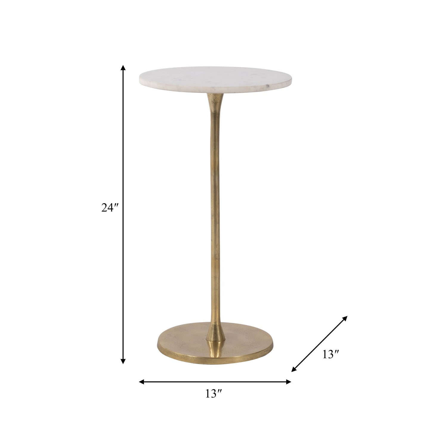 Sagebrook Home - Gold/White Marble Top End Table