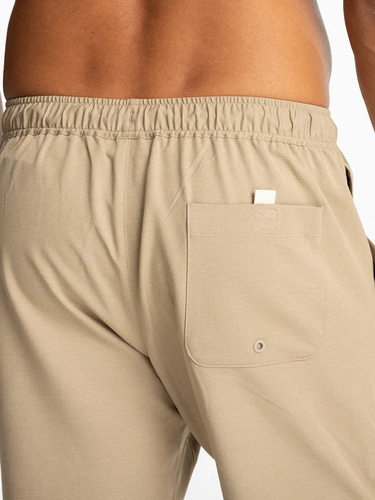 Free Fly Men's Reverb Short cream back view showing rear pocket detail