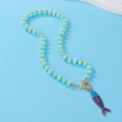 JOSSLYN by wall to wall - Stainless Steel Tarnish Free Fish Beaded Necklaces