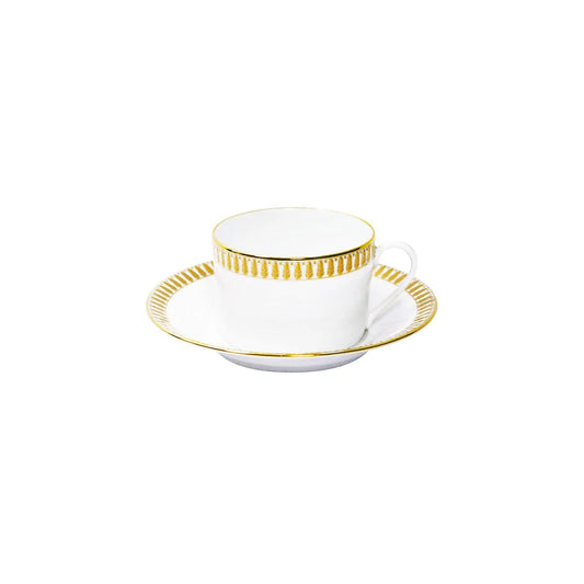 Haviland "Plumes - Gold" Cup & Saucer
