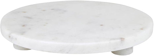 Santa Barbara Design Studio white marble stack tray with footed base