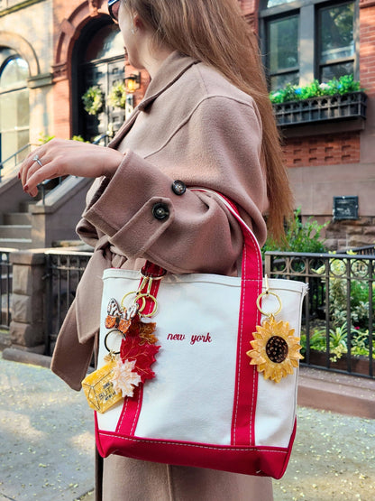 Solar Eclipse - Hand-painted Tiger Moth Bag Charm + Keychain