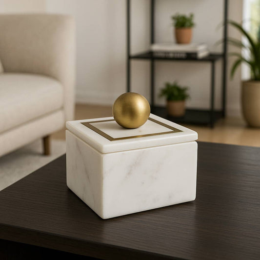 Sagebrook Home - Marble Modern Storage Box