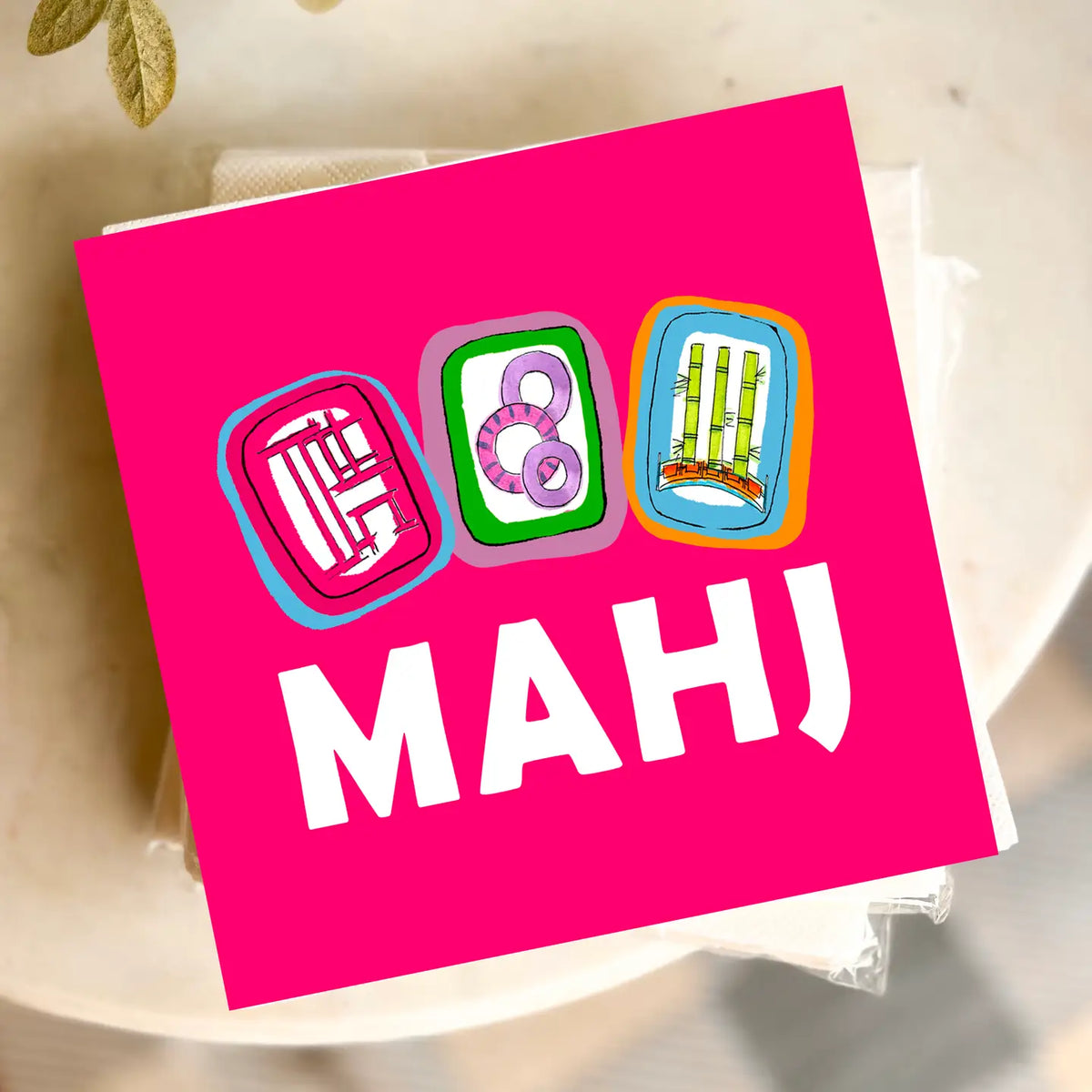 Happy by Rachel Mahjong Napkins (cocktail)