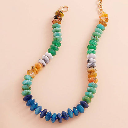 Sensibling Corp. - Ombre Resin Oval Disk Beaded Necklace