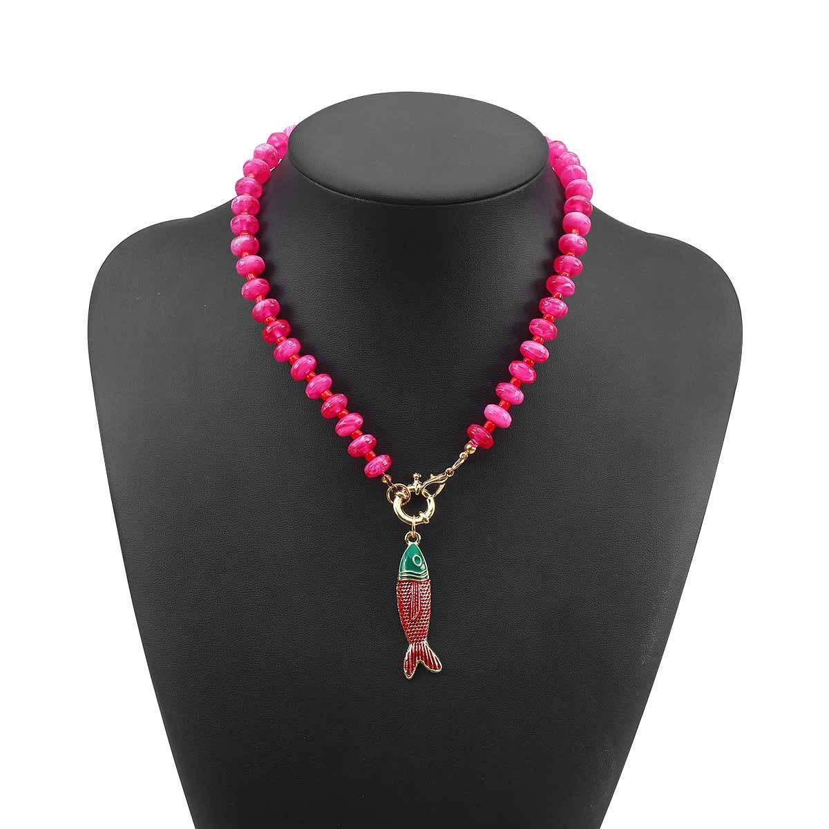JOSSLYN by wall to wall - Stainless Steel Tarnish Free Fish Beaded Necklaces