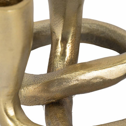 Sagebrook Home - Candle Holder - Gold Metal Knotted 2-Taper, 6 in.