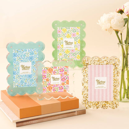 The Darling Effect - Square Scalloped Acrylic Frame - Clear