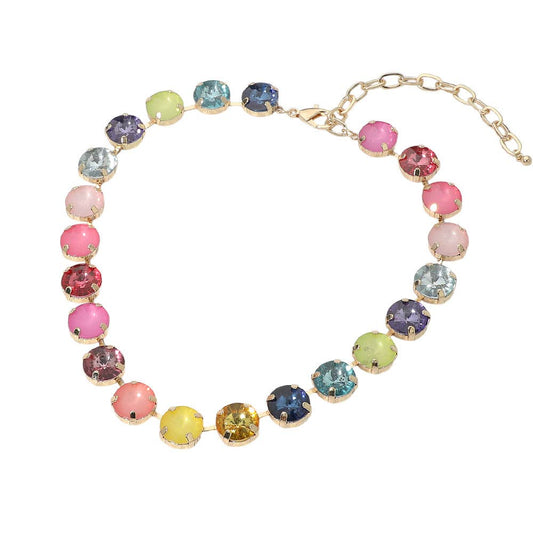 Sensibling Corp. - SECRET BOX_Multiolor Round Stone Cluster Link Evening Necklace