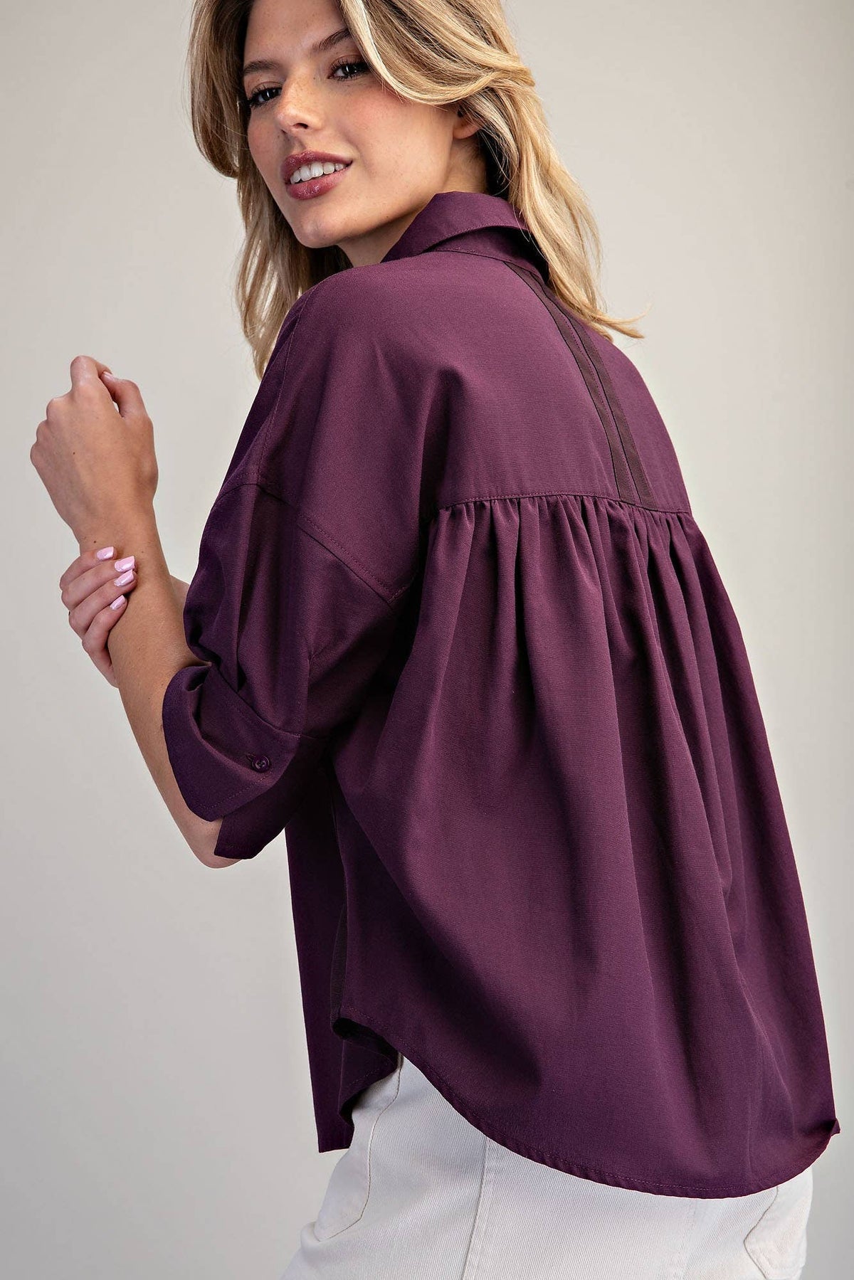 Peace Love Line - PM4822 - BUTTON DOWN SHORT SLEEVE SHIRT