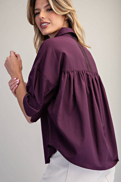 Peace Love Line - PM4822 - BUTTON DOWN SHORT SLEEVE SHIRT