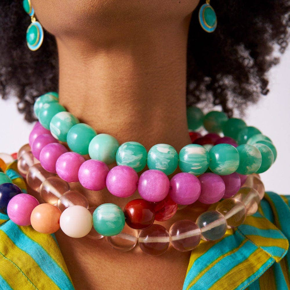 INK + ALLOY - Iris Large Resin Bead Necklace Multi Wholesale