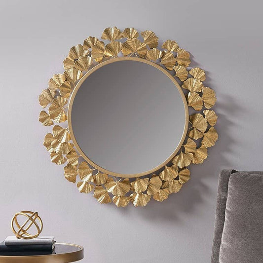 Olliix - Gold Foil Ginkgo Leaf Decor Mirror