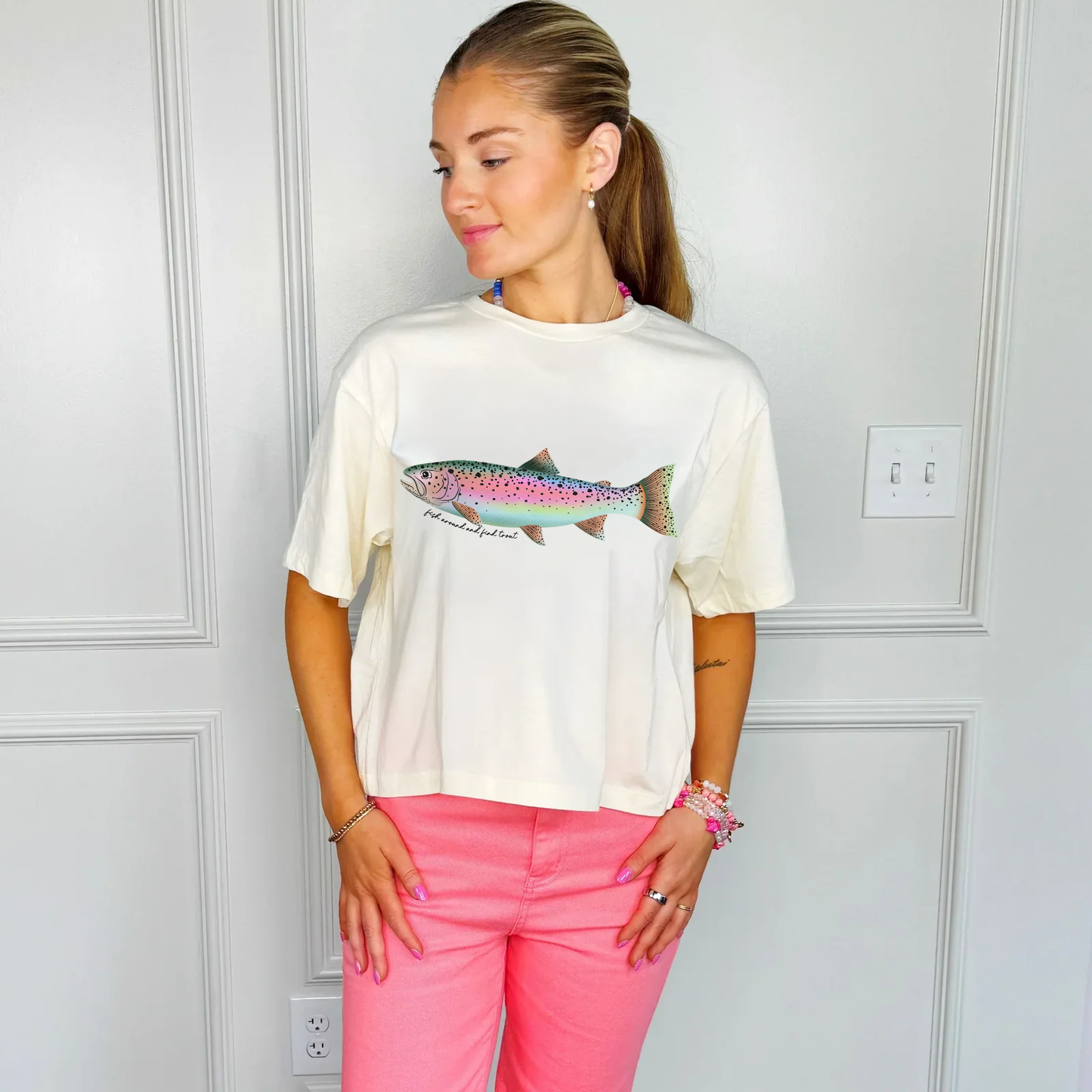 Poppy & Pine - Rainbow Trout Crop Tee