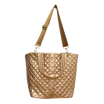 Lemonbella - Lemonbella Glossy Copper Diamond Tote Shoulder Bag 3/1