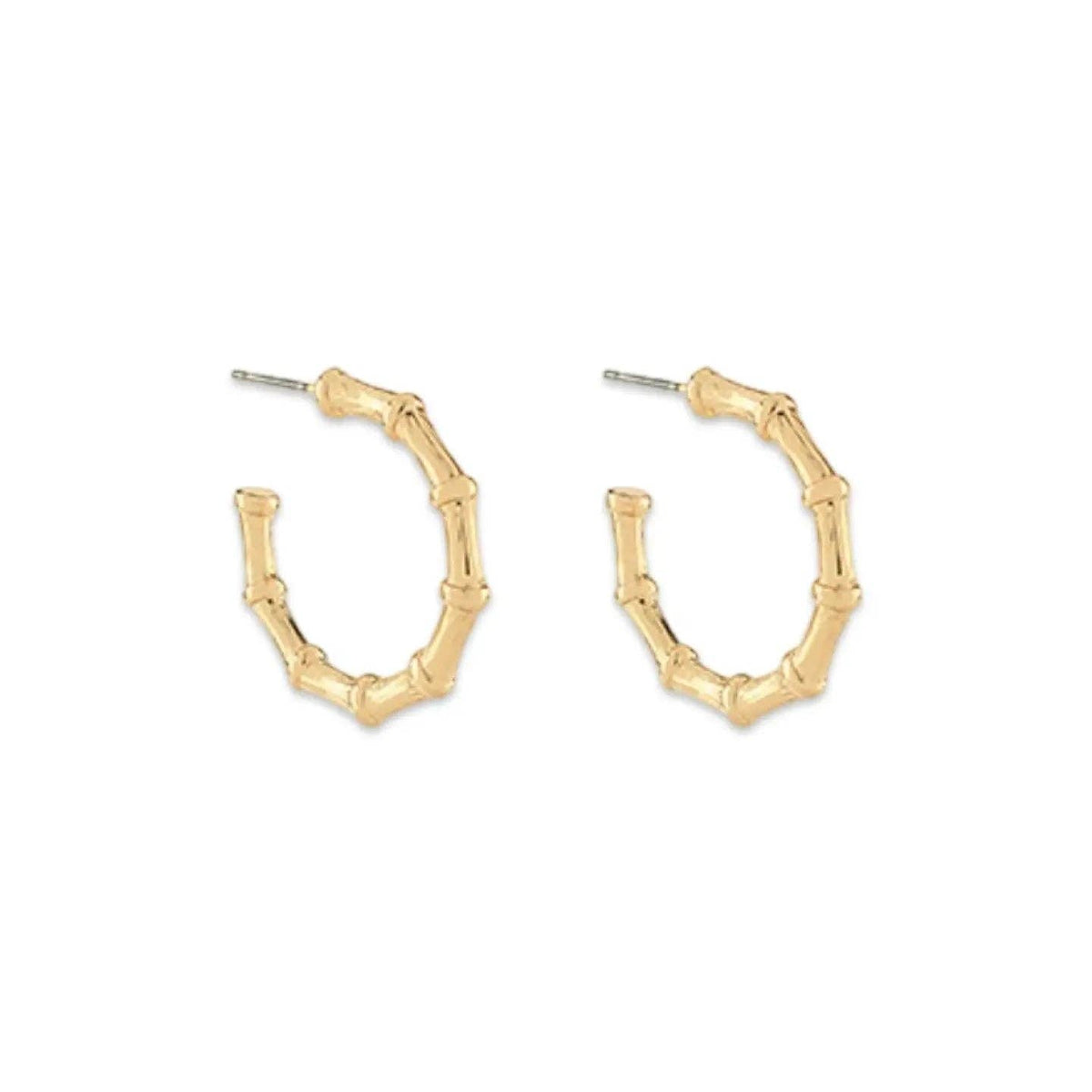 Pierce + Hide - Gold Bamboo Hoop | Bamboo Earrings | Gold Hoops