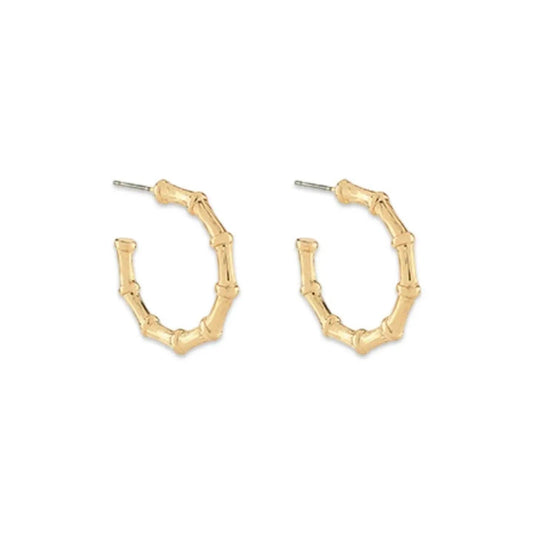 Pierce + Hide - Gold Bamboo Hoop | Bamboo Earrings | Gold Hoops