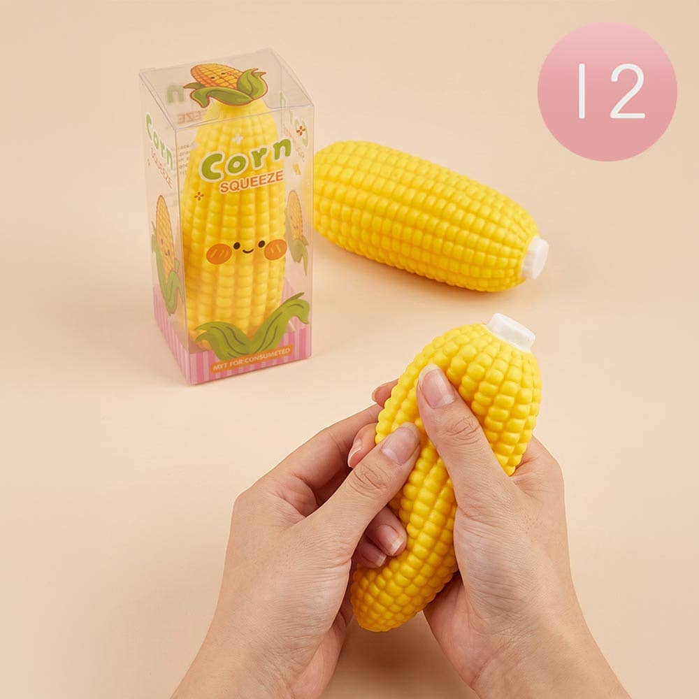 Sensibling Corp. - 12PCS - ASMR Crunchy Corn Shaped Crunching Sound Squeeze Squishy Stress Relief Toy