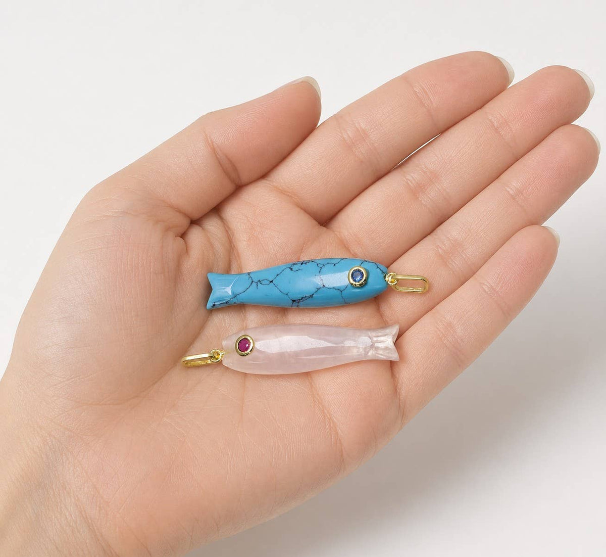 Jewel Pledge - Natural Gemstone Fish Charm For Jewelry Making, GSF029
