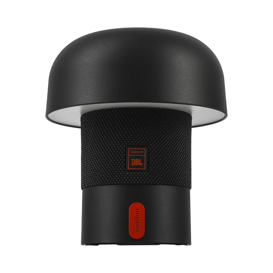 Kooduu Sensa Play Mini portable speaker with black dome top, textured mesh band, and red control button