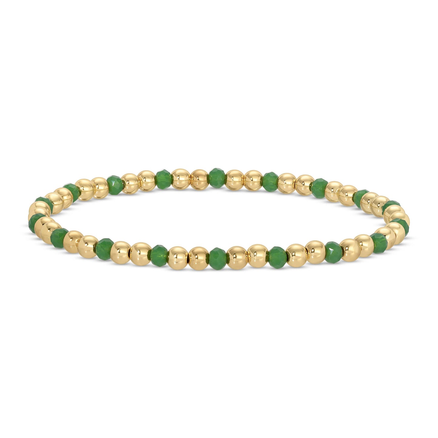 Splendid Iris - 4mm Bead & Crystal Stretch Bracelet - Assorted