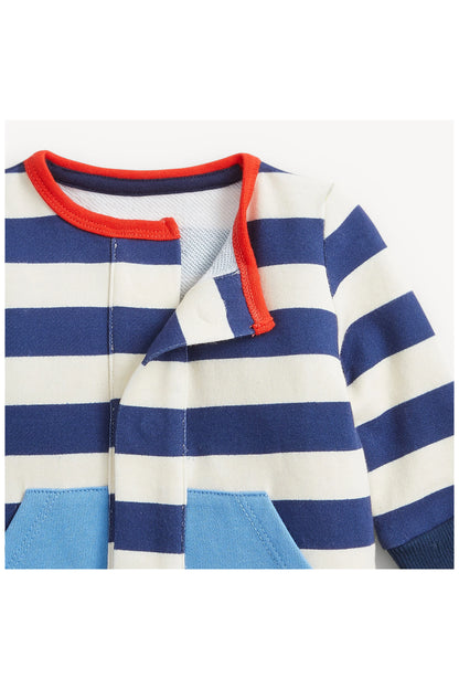 Magnetic Me Navy Stripe French Terry Romper