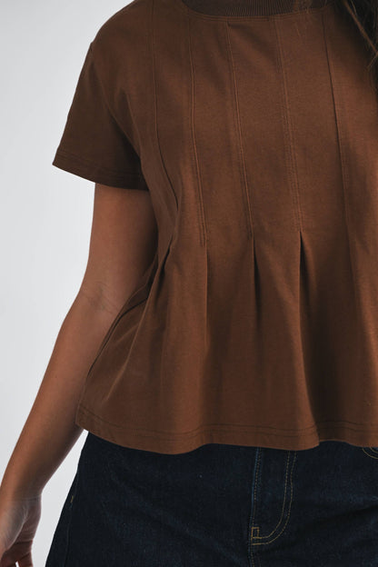 AEMI + CO - 8613HK Pleated Swing Tee Top