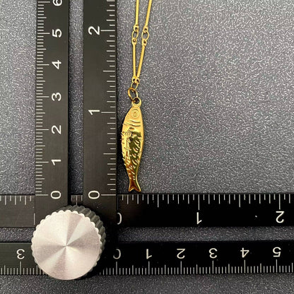 Mio Queena - 18K Gold Plated Stainless Steel Fish Necklace