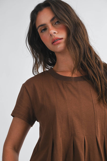 AEMI + CO - 8613HK Pleated Swing Tee Top