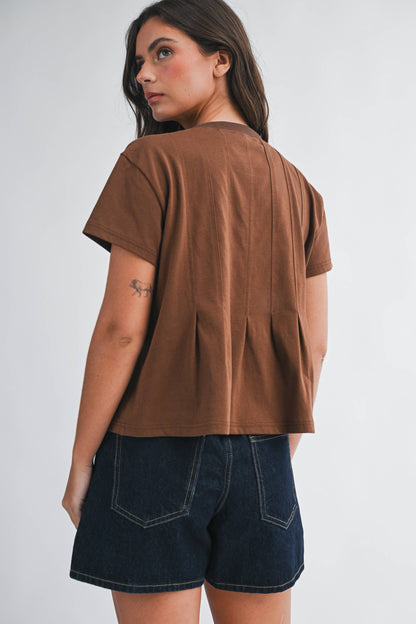 AEMI + CO - 8613HK Pleated Swing Tee Top