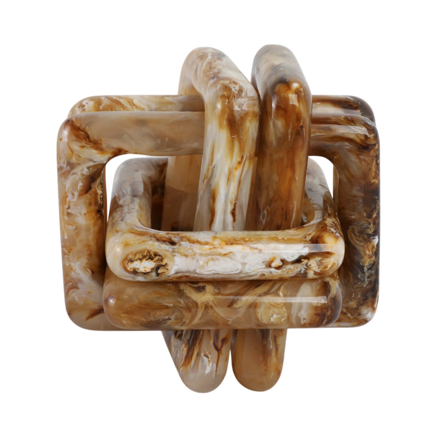 Sagebrook Home - Resin Marbled Knot Decorative Sculpture - Tan, 6 in.
