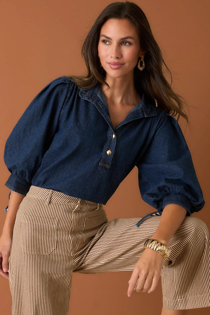 The Gilded Denim Top