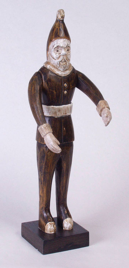 AA Importing - Hand-Carved Wooden Santa Figurine with Movable Arms