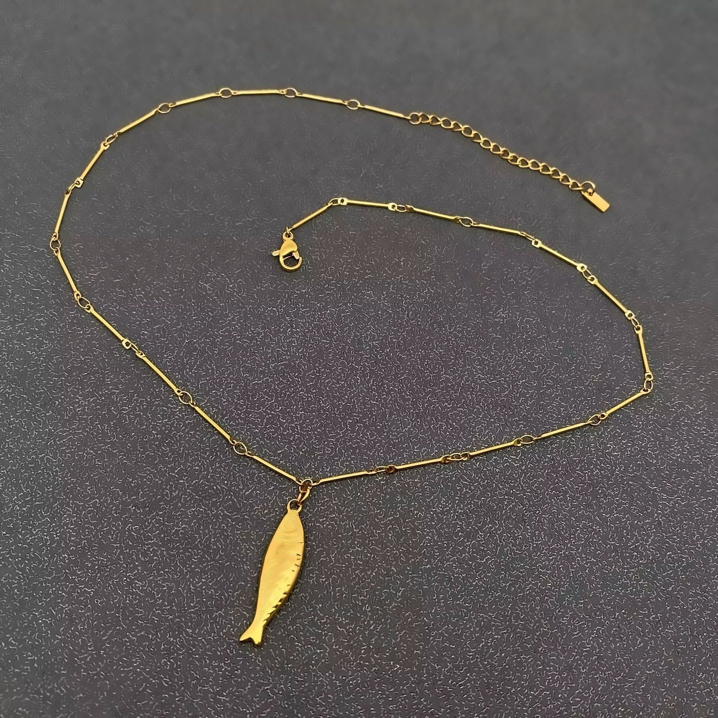 Mio Queena - 18K Gold Plated Stainless Steel Fish Necklace