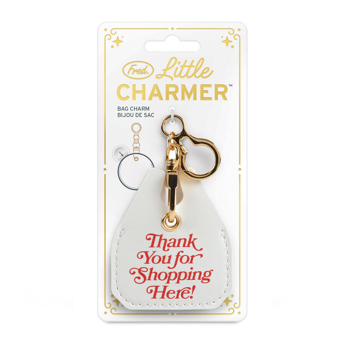 Fred & Friends - LITTLE CHARMER Shopping Bag Charm, AirTag & Quarter Holder