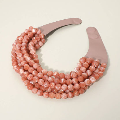 Sensibling Corp. - Multi Layered Beaded Faux Leather Magnetic Collar Necklace