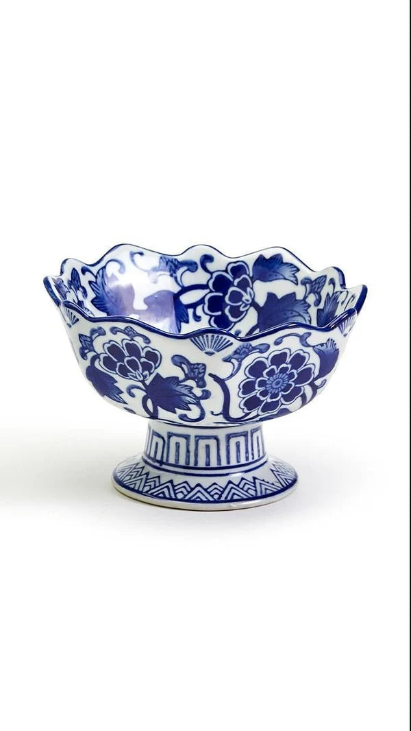 Two's Company Scalloped Edge Footed Bowl