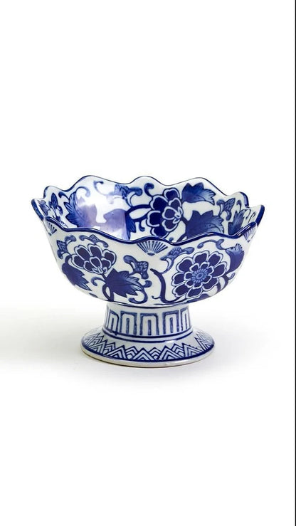 Two's Company Scalloped Edge Footed Bowl