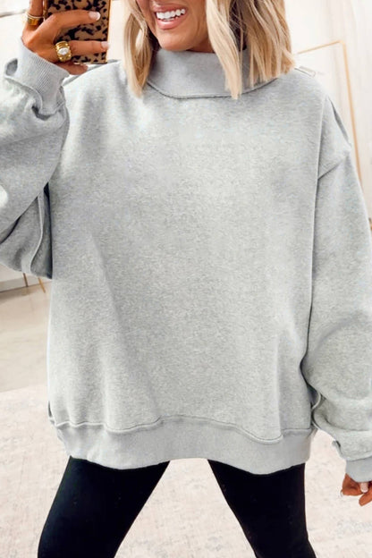 Little Daisy Closet - Game Day Oversize Reversible Mock Neck Sweatshirt | S-4X