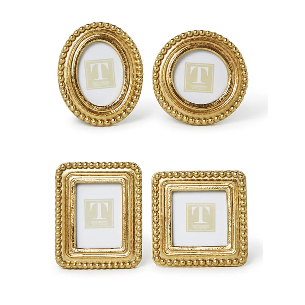 Two's Company Beaded Gold Photo Frames